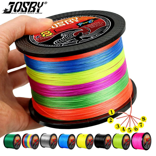 JOSBY 100m Braided Fishing Line | 8-Strand PE | Multi-Color & Strength Options