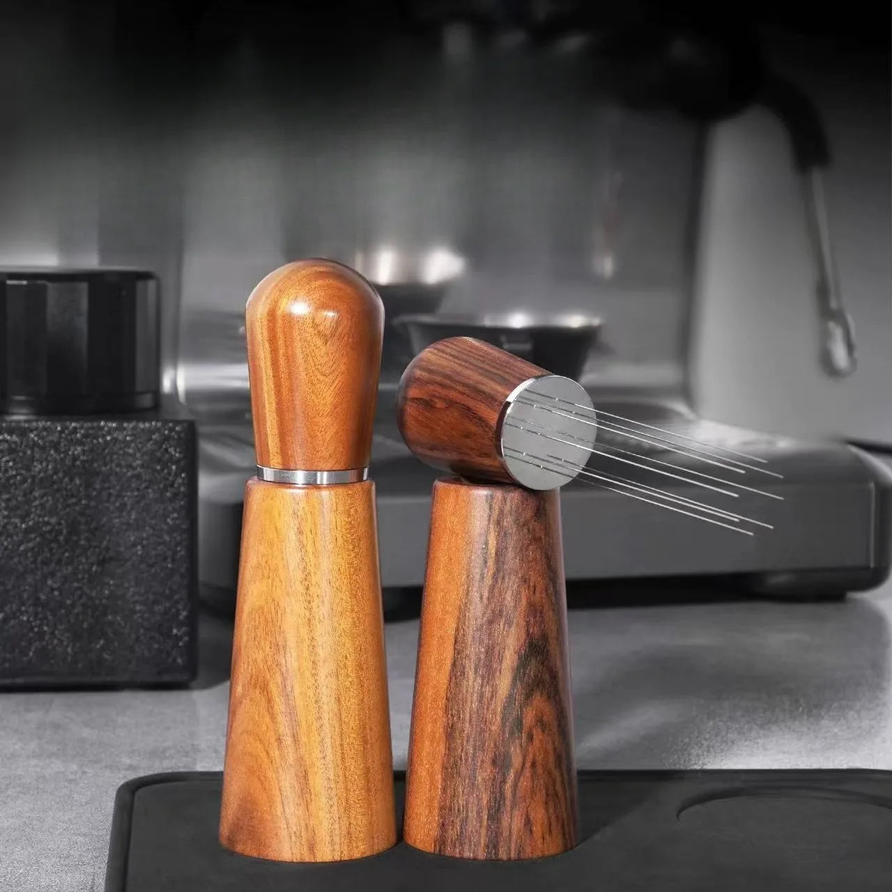 Espresso WDT Tool with Stand | Wood Handle Needle Distributor for Baristas