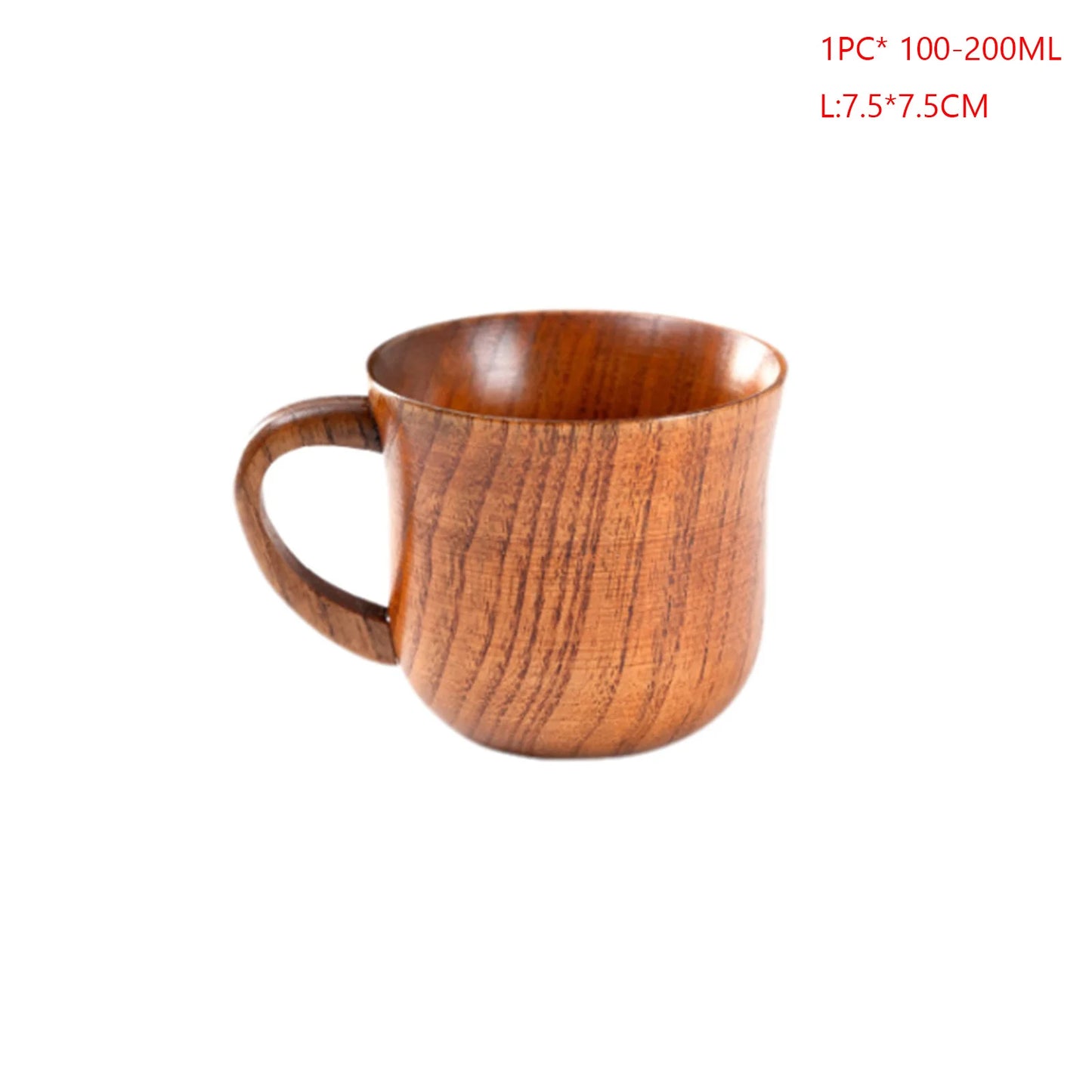 Traditional Handmade Wooden Mug | Chinese-Style Heat-Insulated Tea & Coffee Cup
