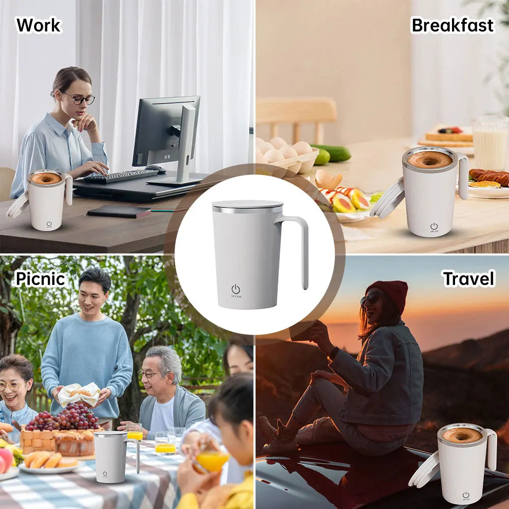 400ml Self-Stirring Coffee Cup | Electric Magnetic Mixing Mug