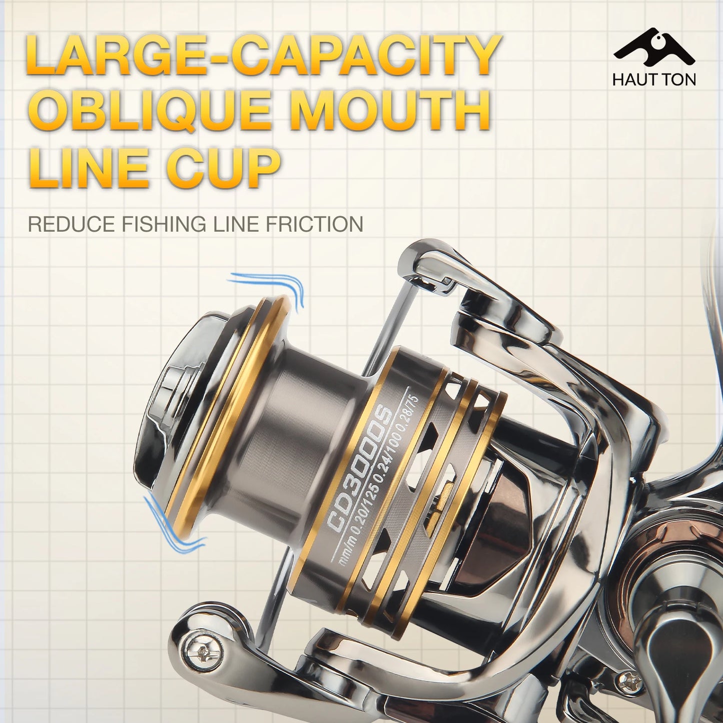 HAUT TON Spinning Fishing Reel | 5.2:1 Gear Ratio, 13.2lb Drag