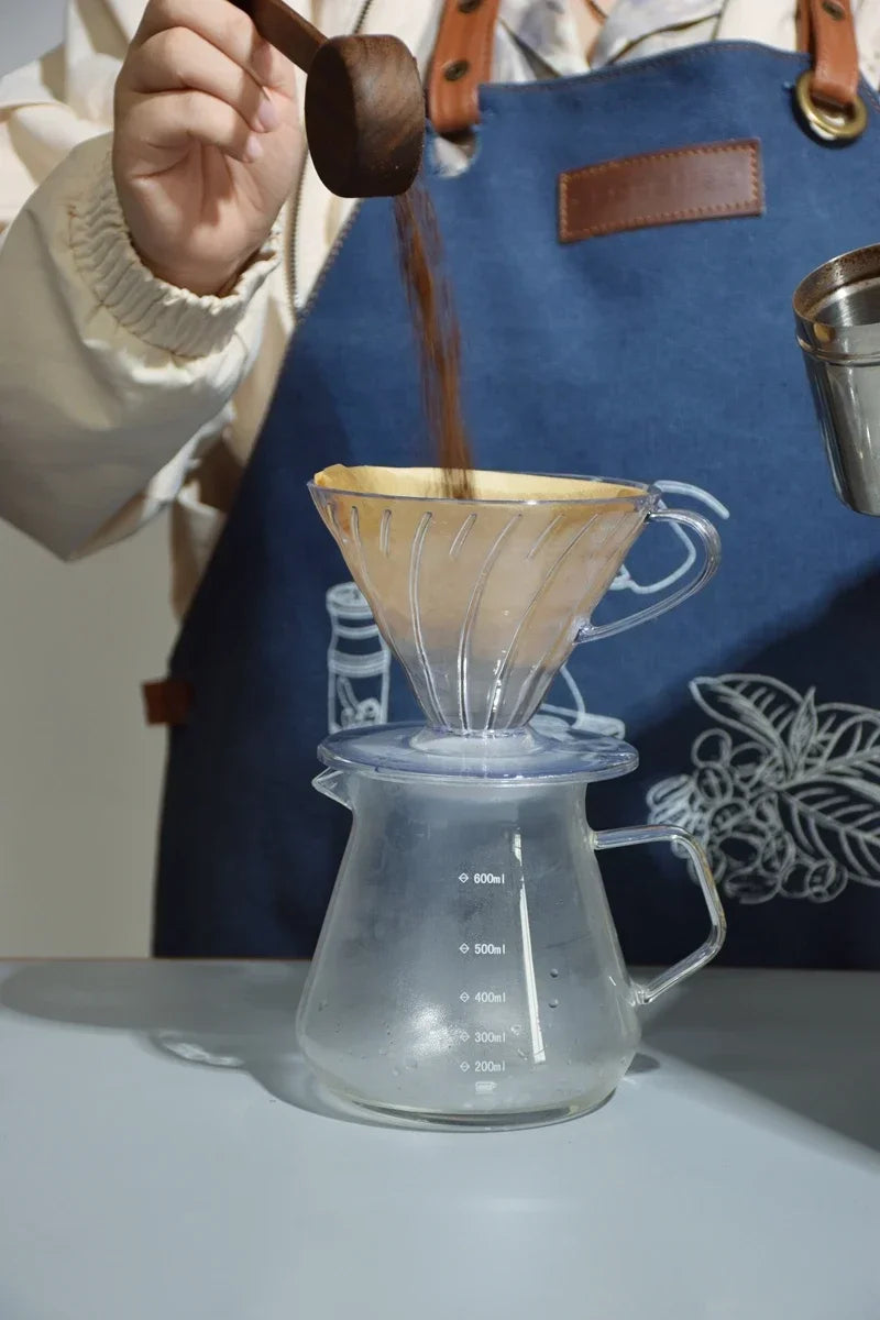 4-Piece Glass Pour Over Coffee Set | V02 Funnel + 600ml Server & Dripper Kit