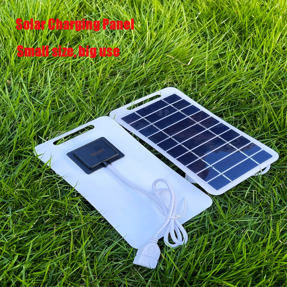 USB Solar Panel Charger – 5V Outdoor Power Supply with Optional Fan