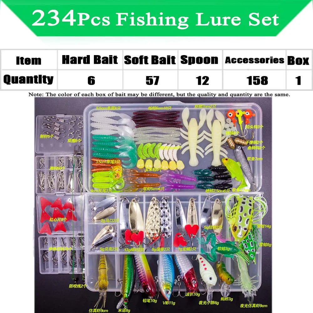 320-Piece Fishing Lure Kit | Soft & Hard Baits with Minnows, Spoons & Jigs