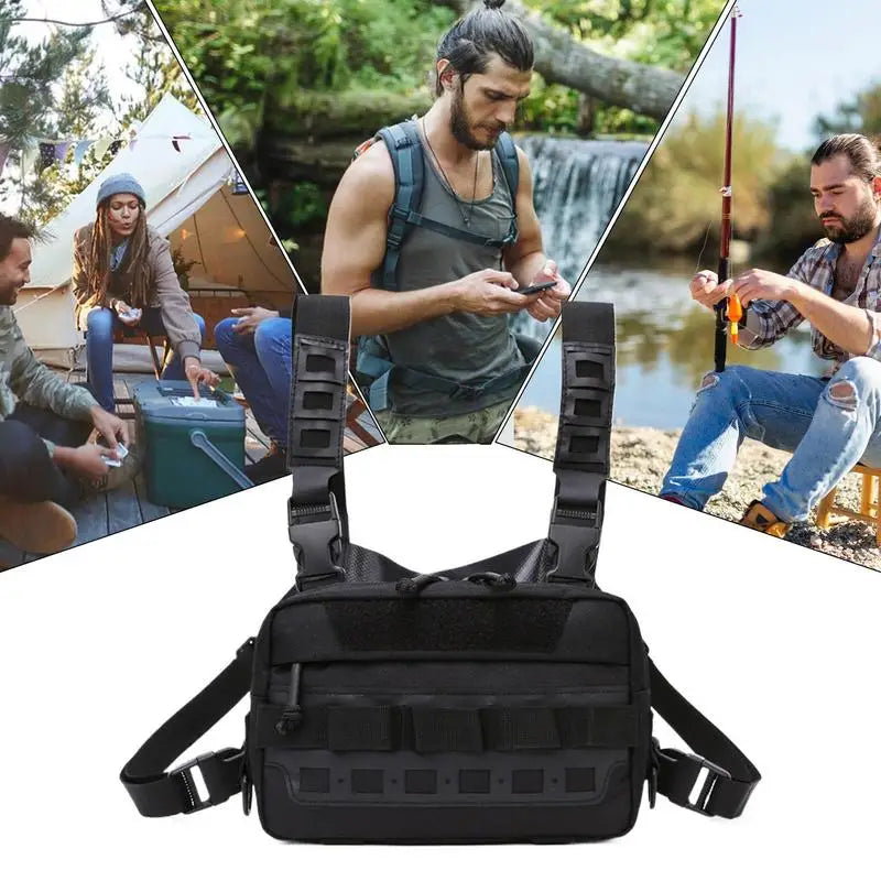 Waterproof Fishing Chest Rig Vest | Adjustable Outdoor Tackle Pouch