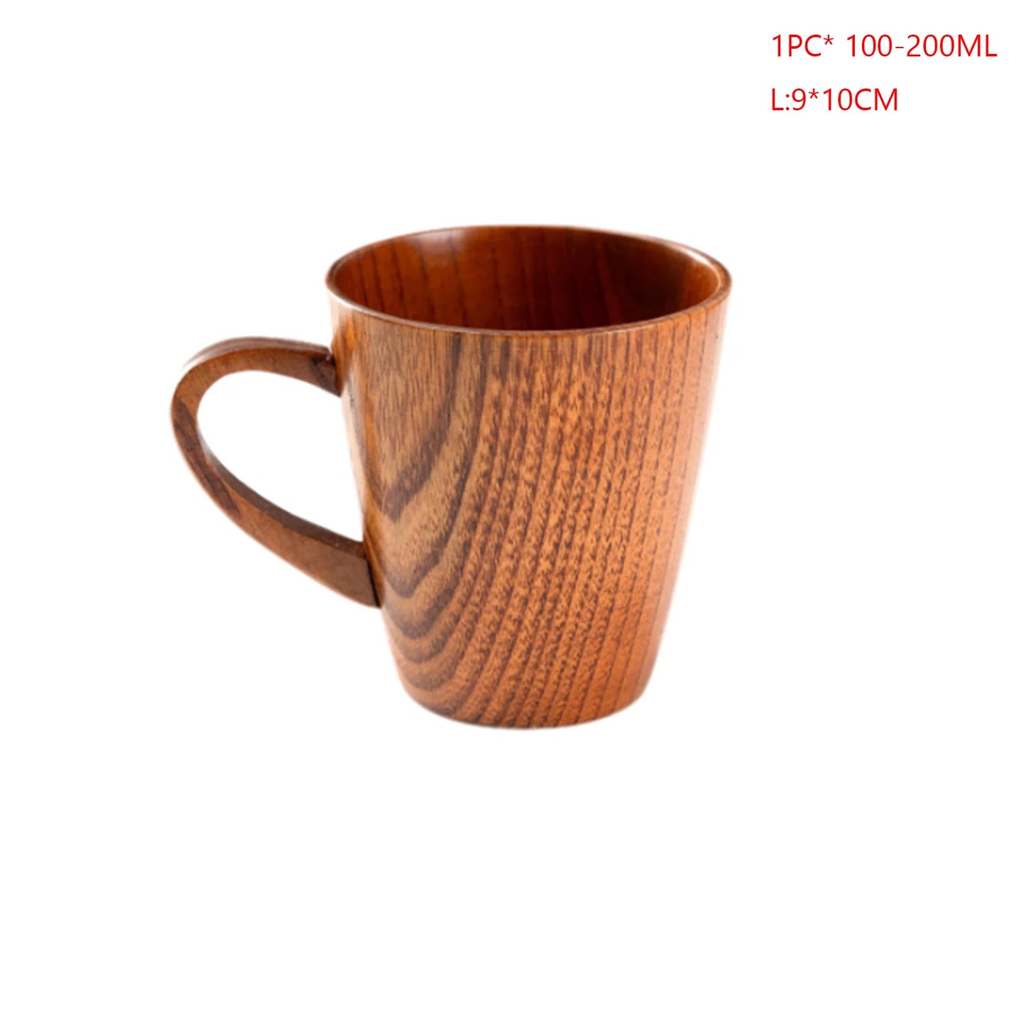 Traditional Handmade Wooden Mug | Chinese-Style Heat-Insulated Tea & Coffee Cup