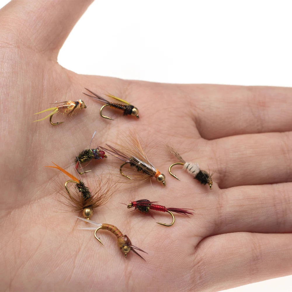 Vampfly 48pcs Nymph Fly Box – Bead Head, Copper John, Mayfly, Caddis, Dry Flies