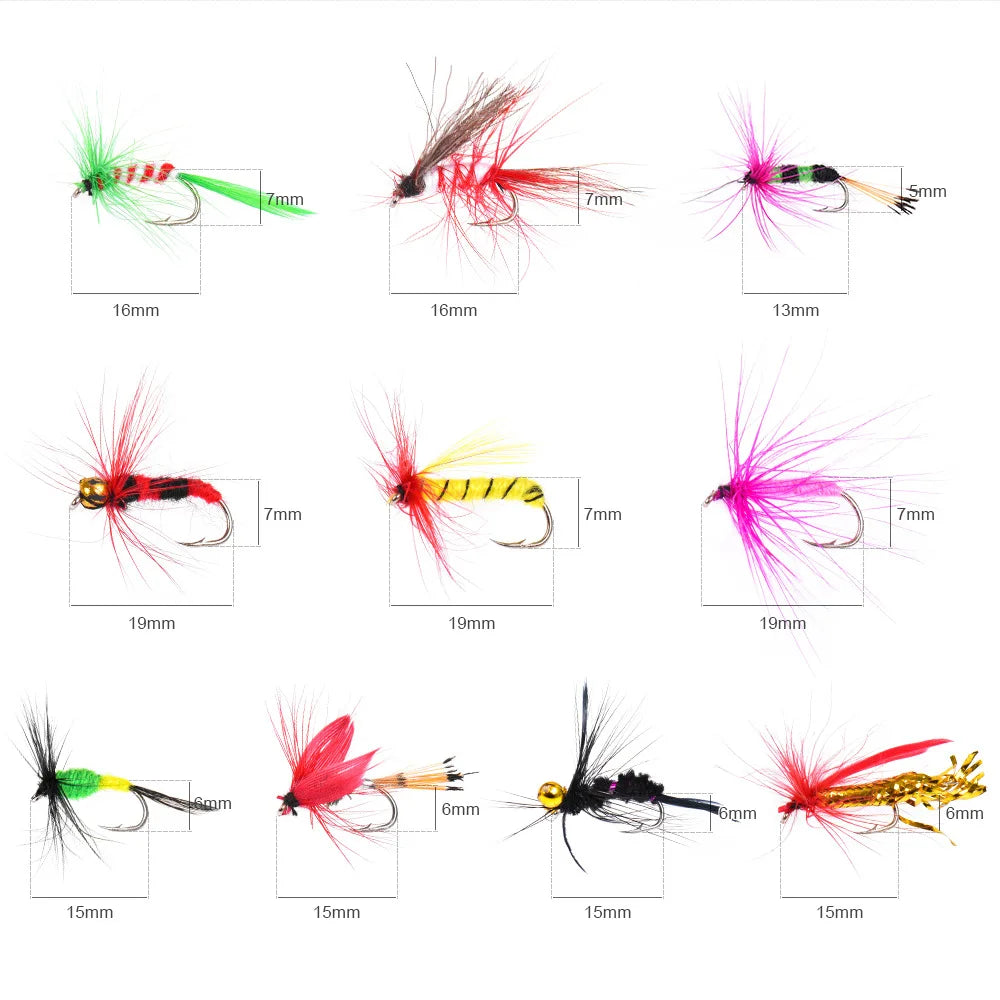 100pcs Assorted Fly Fishing Flies Kit for Trout, Bass & Freshwater Fly Fishing