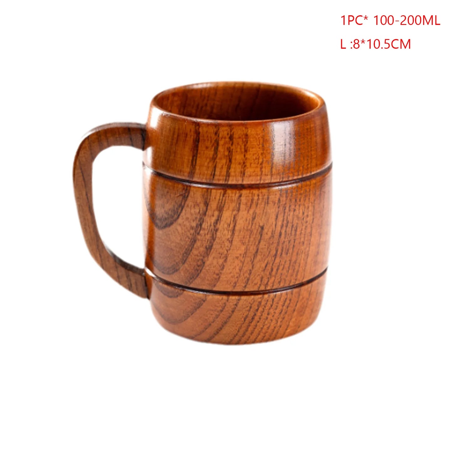 Traditional Handmade Wooden Mug | Chinese-Style Heat-Insulated Tea & Coffee Cup