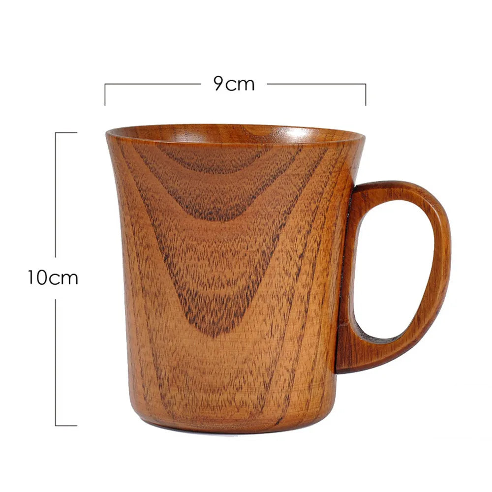 Traditional Handmade Wooden Mug | Chinese-Style Heat-Insulated Tea & Coffee Cup