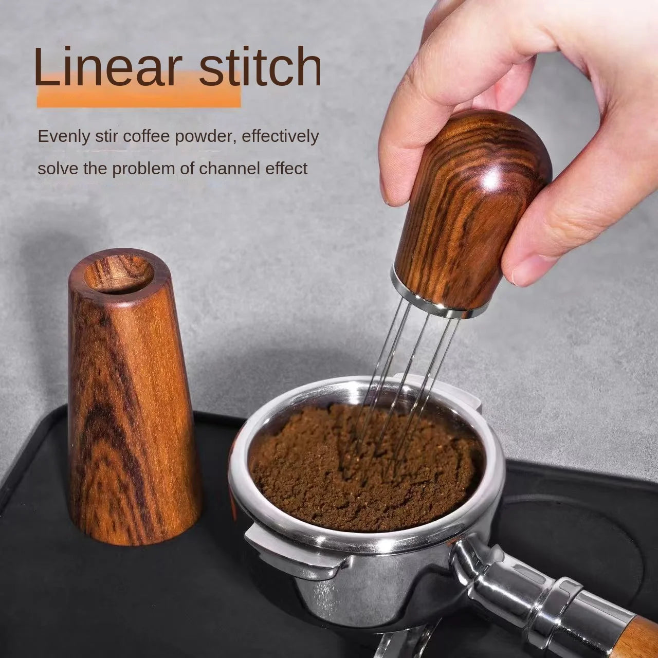 Espresso WDT Tool with Stand | Wood Handle Needle Distributor for Baristas
