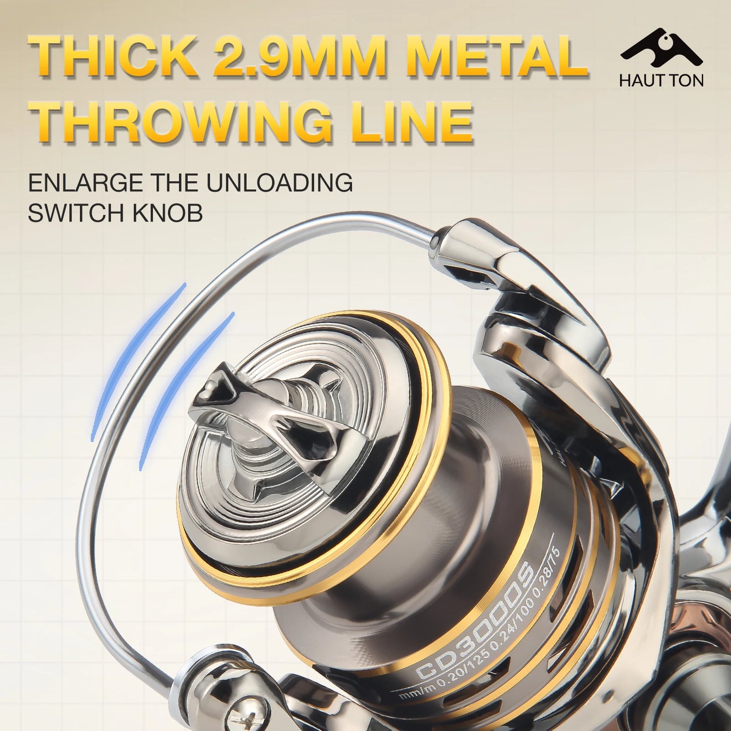 HAUT TON Spinning Fishing Reel | 5.2:1 Gear Ratio, 13.2lb Drag