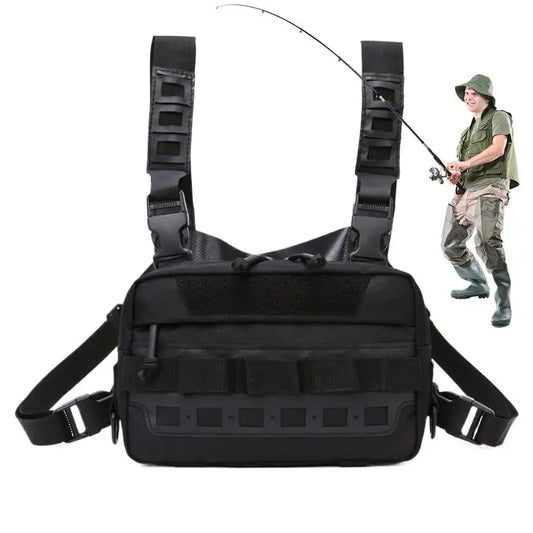 Waterproof Fishing Chest Rig Vest | Adjustable Outdoor Tackle Pouch