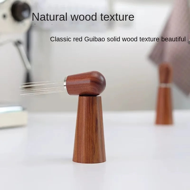 Espresso WDT Tool with Stand | Wood Handle Needle Distributor for Baristas
