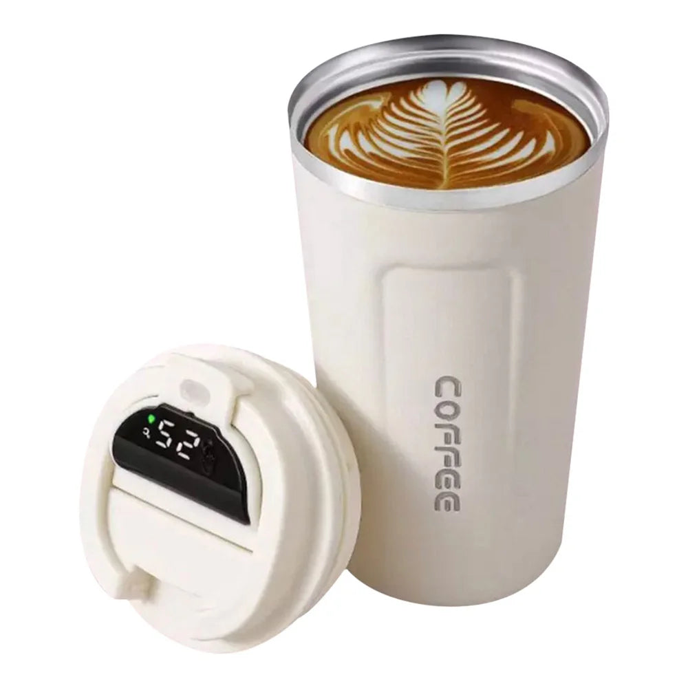 510ml Smart Stainless Steel Coffee Tumbler | Leakproof Thermos with Temperature Display