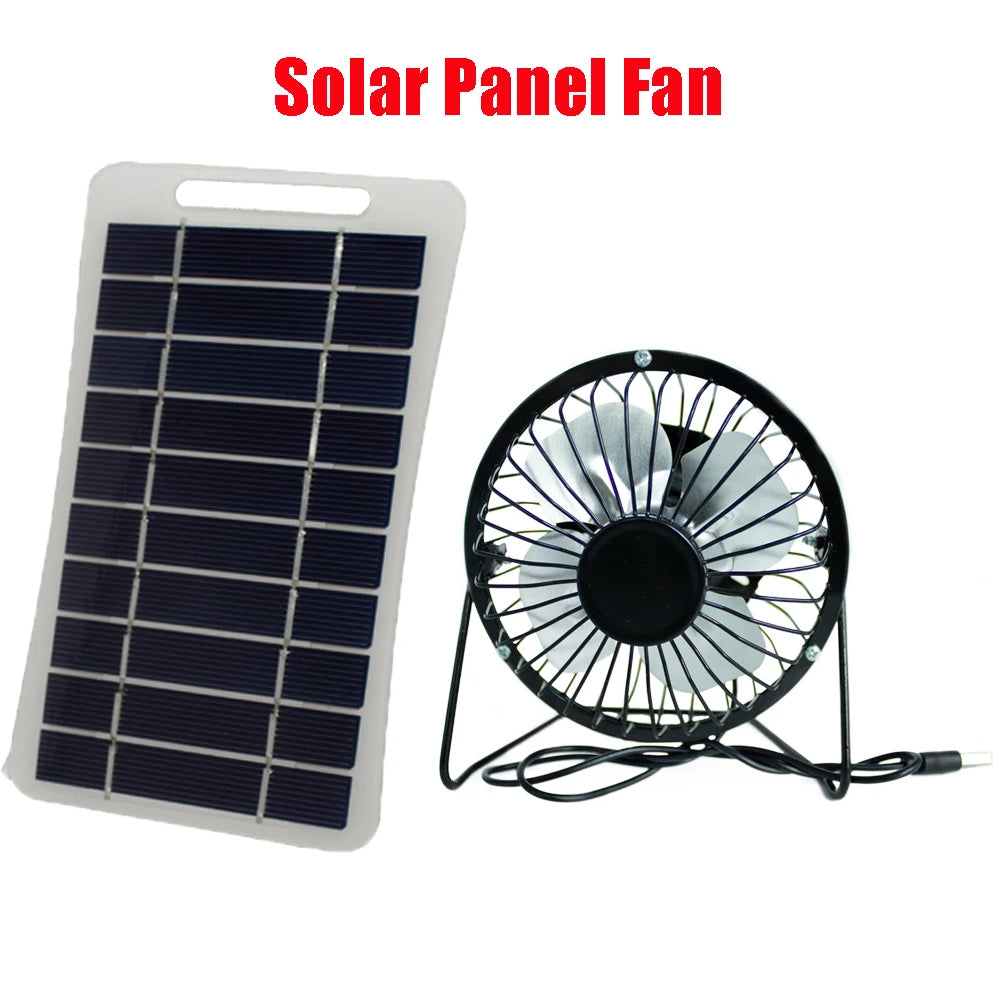 USB Solar Panel Charger – 5V Outdoor Power Supply with Optional Fan