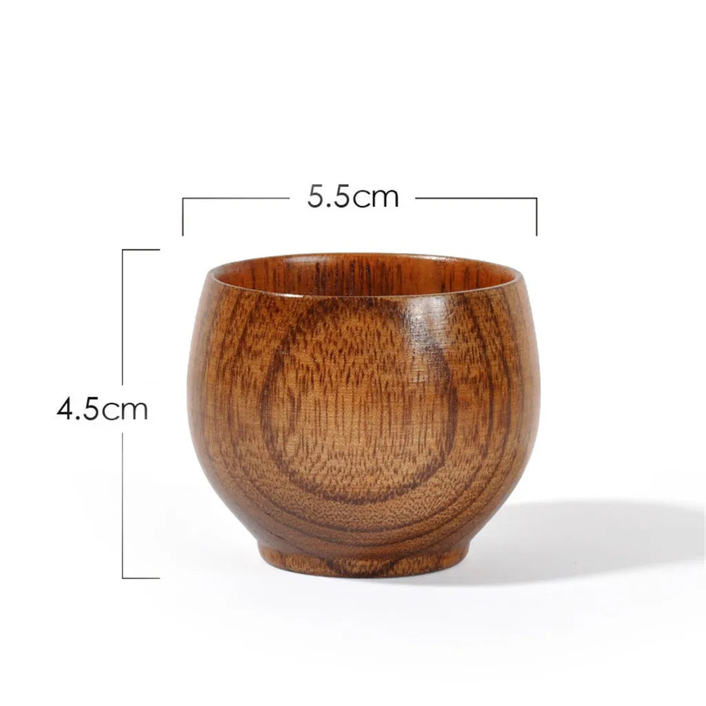 Traditional Handmade Wooden Mug | Chinese-Style Heat-Insulated Tea & Coffee Cup