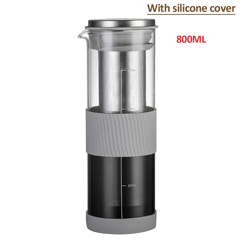 800ml Cold Brew Coffee Maker | Airtight Glass Pitcher with Tea Infuser