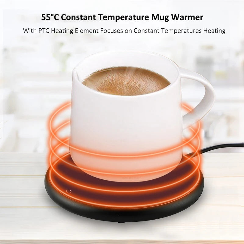 USB Mug Warmer | Thermostatic Electric Coffee Cup Heater for Home & Office