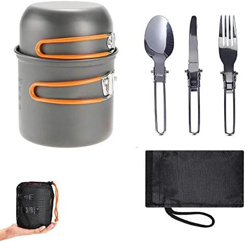 Portable Camping Cookware Kit | Compact Outdoor Cooking Set for Hiking & Backpacking