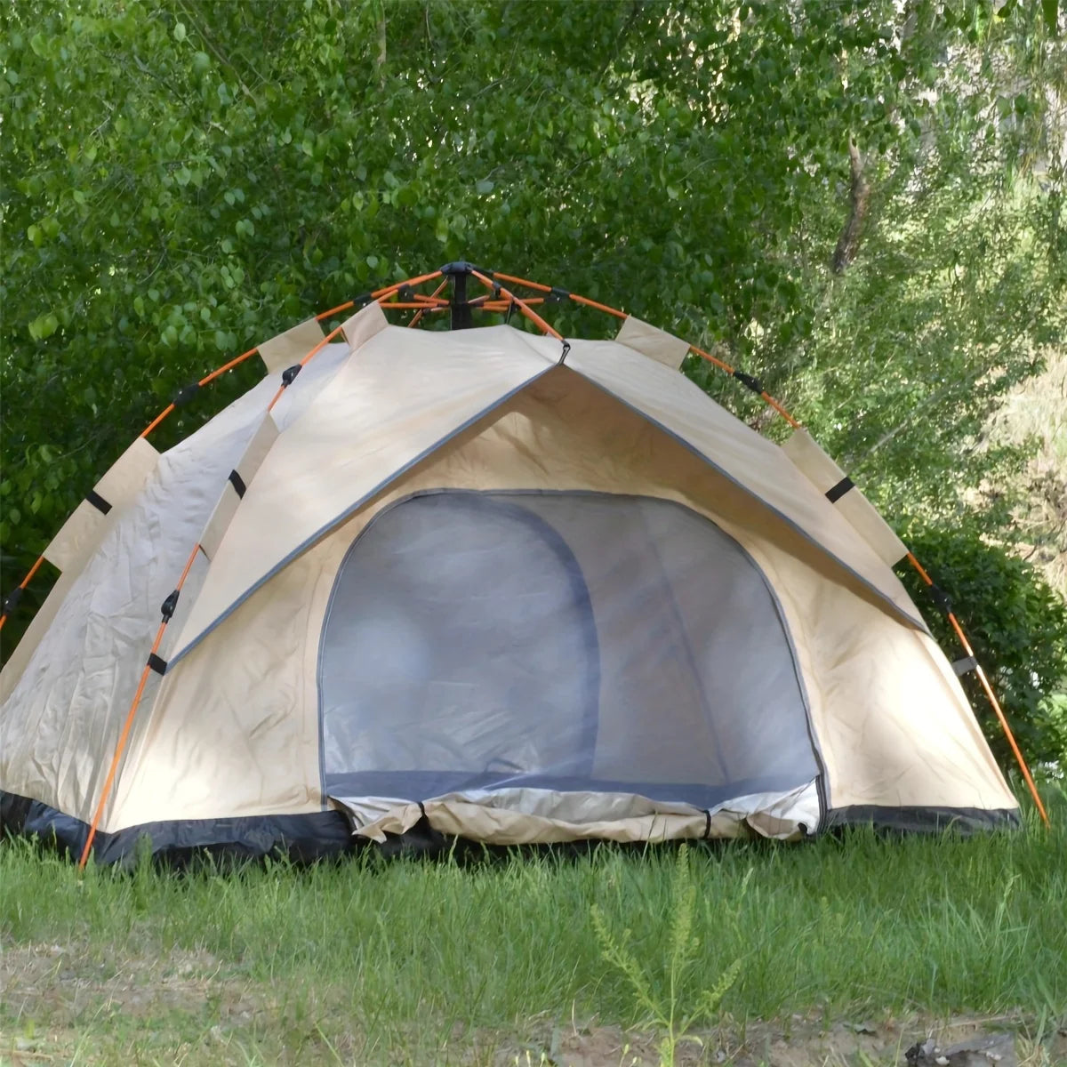 1-2 Person Automatic Pop-Up Tent – Oxford & Mylar Fabric with Quick Setup Frame